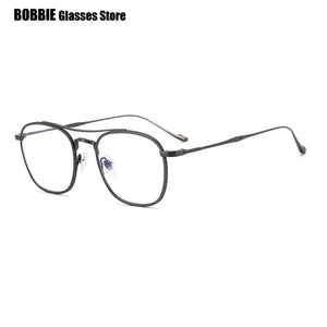 Japanese Titanium Double Beam Square Glasses Frame Ultralight Mens Women Frames Eyeglasses Optical Myopia Prescription Eyewear