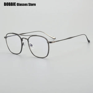 Japanese Titanium Double Beam Square Glasses Frame Ultralight Mens Women Frames Eyeglasses Optical Myopia Prescription Eyewear