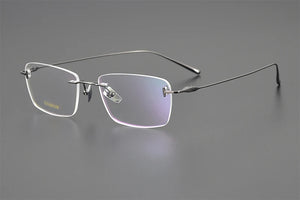 Japanese Titanium Rimless Glasses Frame For Men Women Square Ultra-light Optical Eyeglasses Anti Blue light Prescription Eyewear