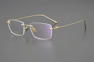 Japanese Titanium Rimless Glasses Frame For Men Women Square Ultra-light Optical Eyeglasses Anti Blue light Prescription Eyewear