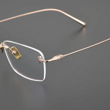 Load image into Gallery viewer, Japanese Titanium Rimless Glasses Frame For Men Women Square Ultra-light Optical Eyeglasses Anti Blue light Prescription Eyewear