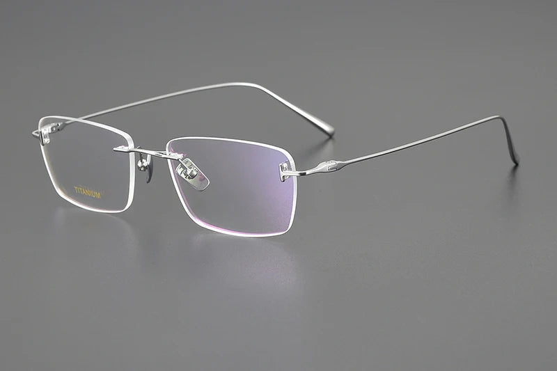 Japanese Titanium Rimless Glasses Frame For Men Women Square Ultra-light Optical Eyeglasses Anti Blue light Prescription Eyewear