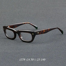 Carica l&#39;immagine nel visualizzatore di Gallery, Japanese Tortoise Acetate Eyeglasses Frames Women Prescription Glasses Men Classical Designer Retro Black White Cateye Eyewear