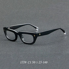 Carica l&#39;immagine nel visualizzatore di Gallery, Japanese Tortoise Acetate Eyeglasses Frames Women Prescription Glasses Men Classical Designer Retro Black White Cateye Eyewear