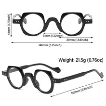 Load image into Gallery viewer, Japanese Vintage Style Round Square Frame Blue Light Blocking Glasses Unisex Non-Prescription Glasses Vintage Eyeglasses Frame