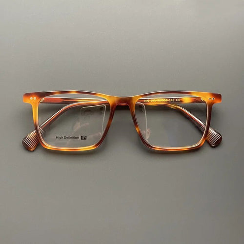 Montatura per occhiali in lamiera di acetato giapponese Occhiali da vista miopia da uomo con montatura quadrata da lavoro, tendenza retrò ottica