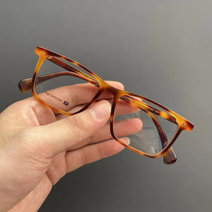 Montatura per occhiali in lamiera di acetato giapponese Occhiali da vista miopia da uomo con montatura quadrata da lavoro, tendenza retrò ottica