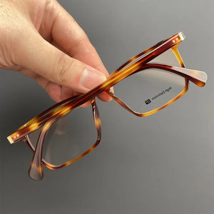 Montatura per occhiali in lamiera di acetato giapponese Occhiali da vista miopia da uomo con montatura quadrata da lavoro, tendenza retrò ottica