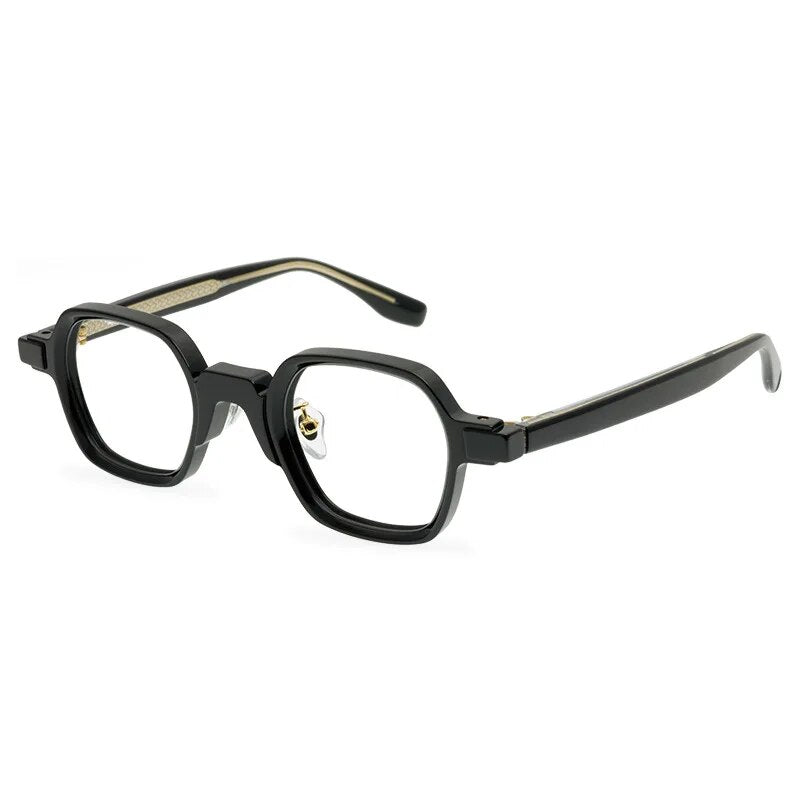 Occhiali da vista giapponesi con montatura quadrata retrò. Occhiali di tendenza con montatura artistica neutra e montatura per occhiali per miopia e presbiopia