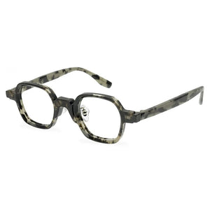 Occhiali da vista giapponesi con montatura quadrata retrò. Occhiali di tendenza con montatura artistica neutra e montatura per occhiali per miopia e presbiopia