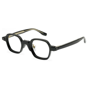 Occhiali da vista giapponesi con montatura quadrata retrò. Occhiali di tendenza con montatura artistica neutra e montatura per occhiali per miopia e presbiopia