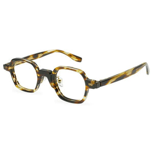 Occhiali da vista giapponesi con montatura quadrata retrò. Occhiali di tendenza con montatura artistica neutra e montatura per occhiali per miopia e presbiopia