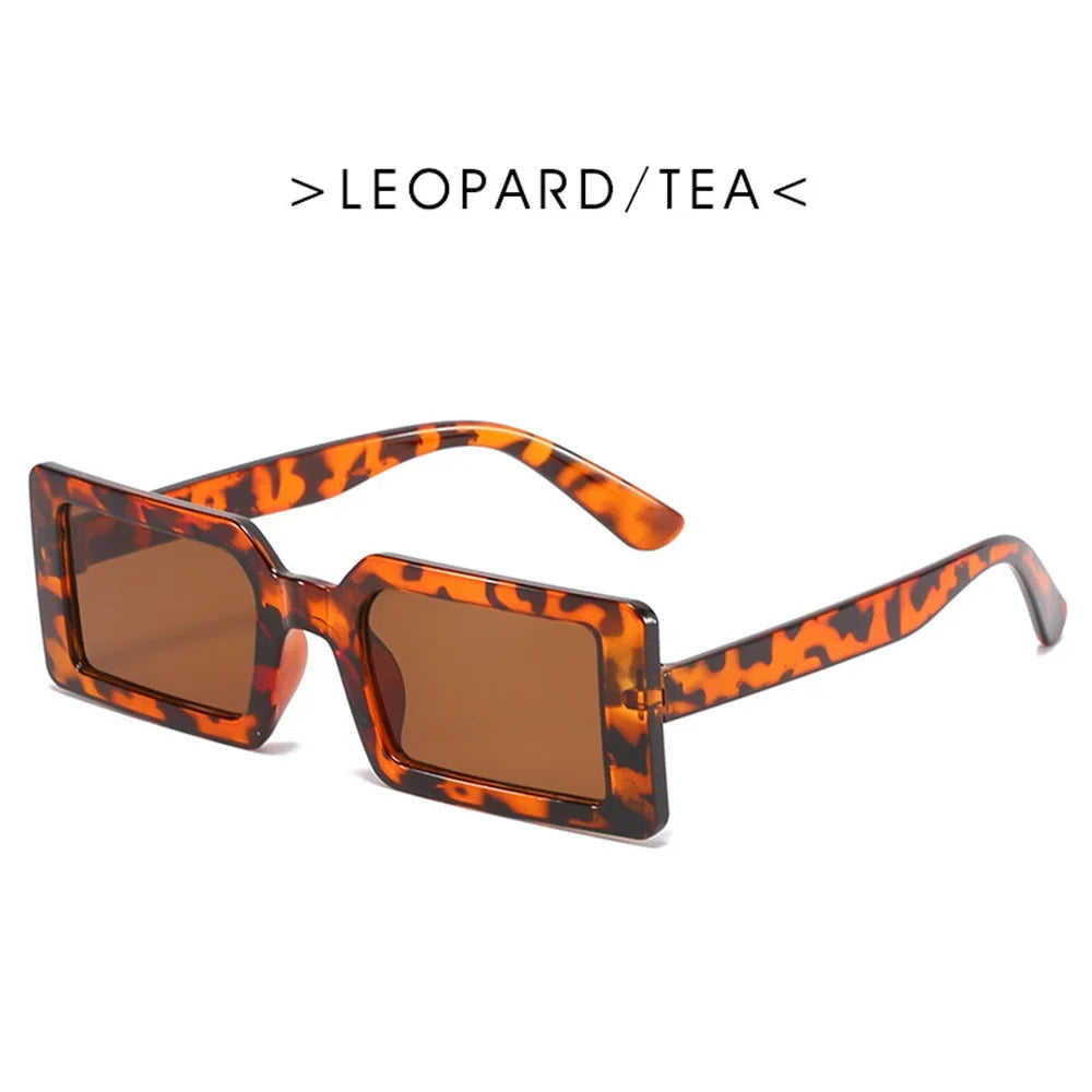 Jelly Color Small Rectangle Sunglasses for Women Female Personality Street Shooting Hip-hop Bungee Sun Glasses