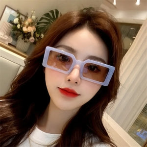 Jelly Color Small Rectangle Sunglasses for Women Female Personality Street Shooting Hip-hop Bungee Sun Glasses