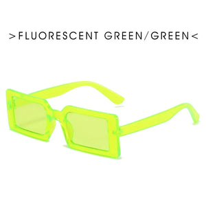 Jelly Color Small Rectangle Sunglasses for Women Female Personality Street Shooting Hip-hop Bungee Sun Glasses