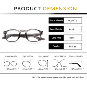 Jm Mage  Designer Tart Optical Frame Round Oval Thick Acetate Eyeglasses Women Men Prescription Spectacle Frames 47 Size
