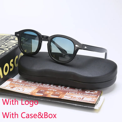 Johnny Depp Sunglasses Men Women With Case$Box   Brand Designer Light Blue Lemtosh Style Sun Glasses For Male Female Oculos