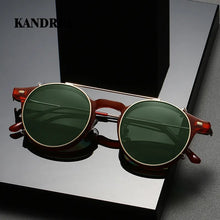 Load image into Gallery viewer, 2 In 1 Round Polarized Sunglasses Women Men Vintage Magnet Eyeglasses Optical Myopia Prescription Glasses