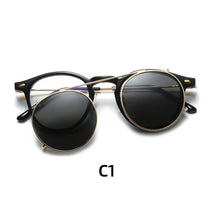 Load image into Gallery viewer, 2 In 1 Round Polarized Sunglasses Women Men Vintage Magnet Eyeglasses Optical Myopia Prescription Glasses