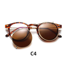 Load image into Gallery viewer, 2 In 1 Round Polarized Sunglasses Women Men Vintage Magnet Eyeglasses Optical Myopia Prescription Glasses