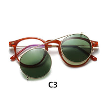 Load image into Gallery viewer, 2 In 1 Round Polarized Sunglasses Women Men Vintage Magnet Eyeglasses Optical Myopia Prescription Glasses