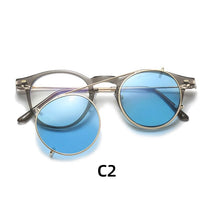 Load image into Gallery viewer, 2 In 1 Round Polarized Sunglasses Women Men Vintage Magnet Eyeglasses Optical Myopia Prescription Glasses