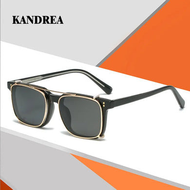 KANDREA Metal Magnet Polarized Glasses Frame Women Men Vintage Sunglasses Optical Myopia Eyeglasses Prescription Glasses 62675