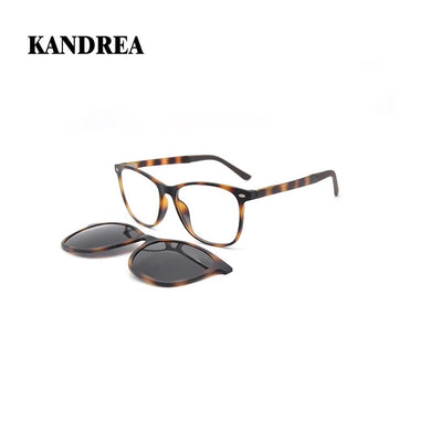 KANDREA Vintage Clip on Polarized Sunglasses Women Men Myopia Eyeglasses Brand Designer Optical Frame Prescription Glasses S2032