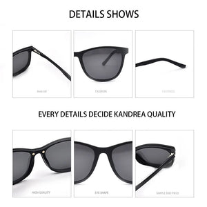 KANDREA Vintage Clip on Polarized Sunglasses Women Men Myopia Eyeglasses Brand Designer Optical Frame Prescription Glasses S2032