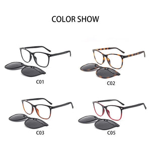 KANDREA Vintage Clip on Polarized Sunglasses Women Men Myopia Eyeglasses Brand Designer Optical Frame Prescription Glasses S2032