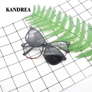 KANDREA Vintage Clip on Polarized Sunglasses Women Men Myopia Eyeglasses Brand Designer Optical Frame Prescription Glasses S2032