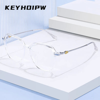 KEYHOIRW Transparent Glasses TR90 Men's Glasses Prescriptio Frame Degree Myopia Women  Eyeglasses Big Face Vintage Trendy
