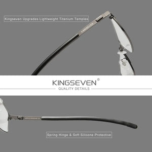 KINGSEVEN  Men Titanium Alloy Glasses Frame  Business Style Eyeglasses Ultralight Myopia Prescription