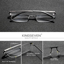 Load image into Gallery viewer, KINGSEVEN 2022Titanium Alloy Optical Glasses Frame Men Square Myopia Prescription Eyeglasses Male Metal Women&#39;s oculos
