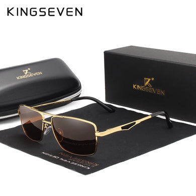 KINGSEVEN Brand Design Polarized Sunglasses Men Shades Male Vintage Sun Glasses For Men Spuare Mirror Summer UV400 Oculos
