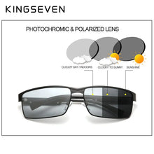 Carica l&#39;immagine nel visualizzatore di Gallery, KINGSEVEN Men Polarized Photochromic Sunglasses Women Chameleon Sun Glasses UV400 Anti-glare Driving Square Eyeglasses