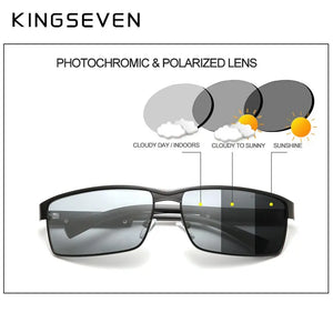 KINGSEVEN Men Polarized Photochromic Sunglasses Women Chameleon Sun Glasses UV400 Anti-glare Driving Square Eyeglasses