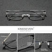 Load image into Gallery viewer, KINGSEVEN Titanium Alloy Optical Glasses Frame Men  Square Myopia Prescription Eyeglasses женские очки