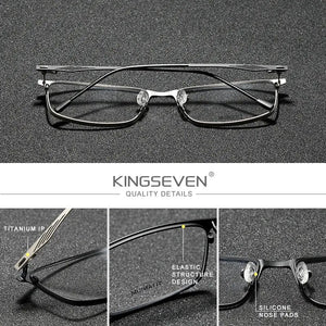 KINGSEVEN Titanium Alloy Optical Glasses Frame Men  Square Myopia Prescription Eyeglasses женские очки