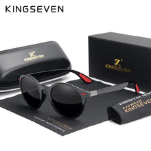 Carica l'immagine nel visualizzatore di Gallery, KINGSEVEN  DESIGN Men's Glasses Round Polarized Sunglasses for Men and Women TR90 Vintage Unisex Goggles Oculos De Sol