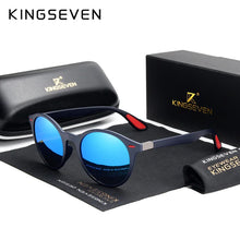 Carica l'immagine nel visualizzatore di Gallery, KINGSEVEN  DESIGN Men's Glasses Round Polarized Sunglasses for Men and Women TR90 Vintage Unisex Goggles Oculos De Sol