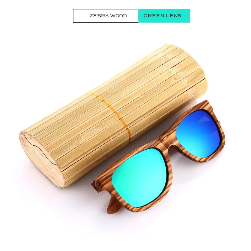 KITHDIA  100% Real Zebra Wood Sunglasses Polarized Handmade Bamboo Mens Sunglass Sun glasses Men Gafas Oculos De Sol Madera
