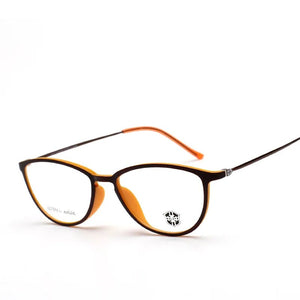 KJDCHD Tungsten Titanium Glasses Men Women Cat Eye Eyeglasses Frames Precription Spectacles Ultra Light Eyeglass Female Points