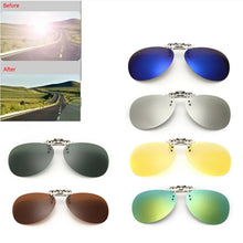 Carica l&#39;immagine nel visualizzatore di Gallery, KLASSNUM Men Driving Clip On Sunglasses for Myopia Eyeglasses Women Polarized Square Night Vision Fishing UV400 Sun Glasses