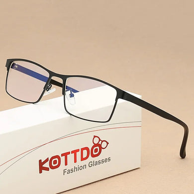 KOTTDO Vintage Square Optical Eye Glasses Frames Metal Men Classic Business Clear Transparent Frame Eyeglasses oculos