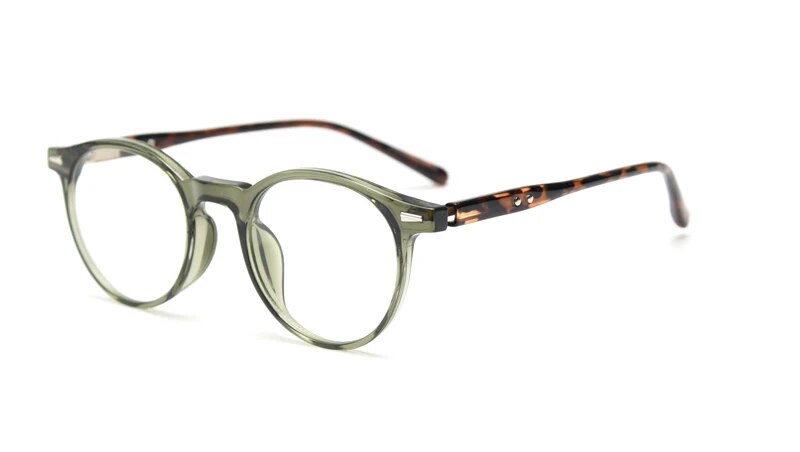 Kachawoo men optical glasses acetate TR90 leopard green black round glasses frame for women popular accessories unisex eyewear