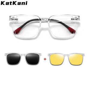 KatKani    Eyewear Ultra Light Retro Square Magnetic Eyeglasses Optical Prescription Glasses Frame For Men 2190