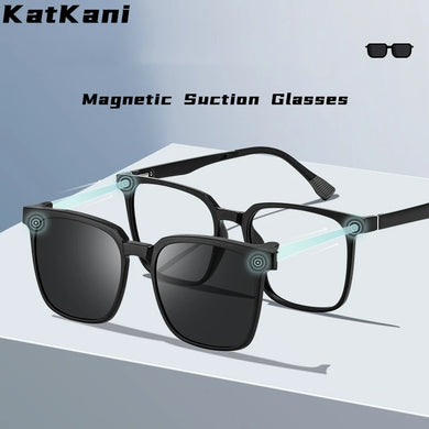 KatKani    Eyewear Ultra Light Retro Square Magnetic Eyeglasses Optical Prescription Glasses Frame For Men 2190