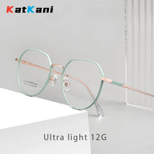 Load image into Gallery viewer, KatKani   Ultra-light Retro Polygonal Eyewear Men Trendy Small Face Optical Prescription Eyeglasses Frame Women