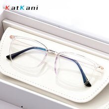 Load image into Gallery viewer, KatKani Fashion Retro Square Ultra Light Pure Titanium Eyewear Optical Prescription Glasses Frame Man Woman Transparent 1011